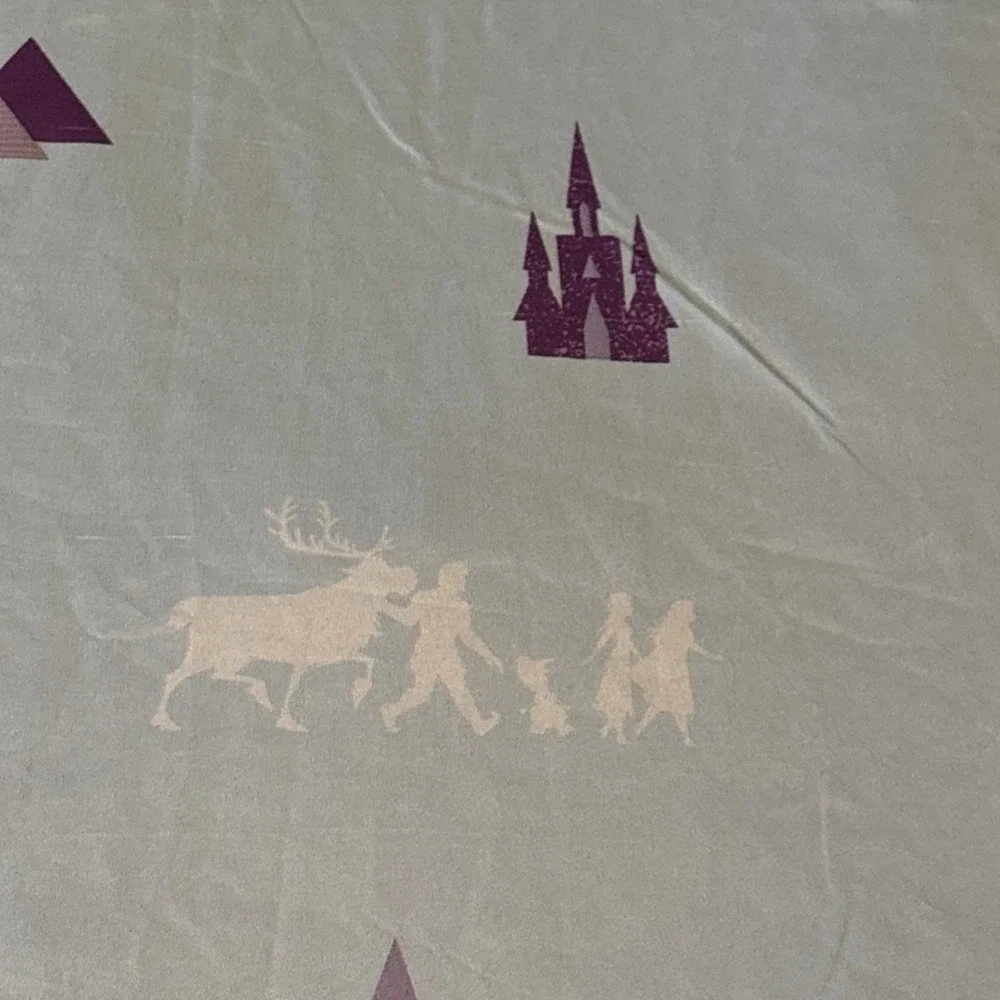 Twin Bed Flat Sheet Disney Frozen Anna Elsa Flowers Pretty Colorful Soft Cotton